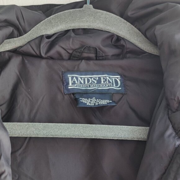 Lands End PufferJacket, Goosedown Fill, Hood, Zippered Pockets, Sz S 6-8 regular - Picture 8 of 9